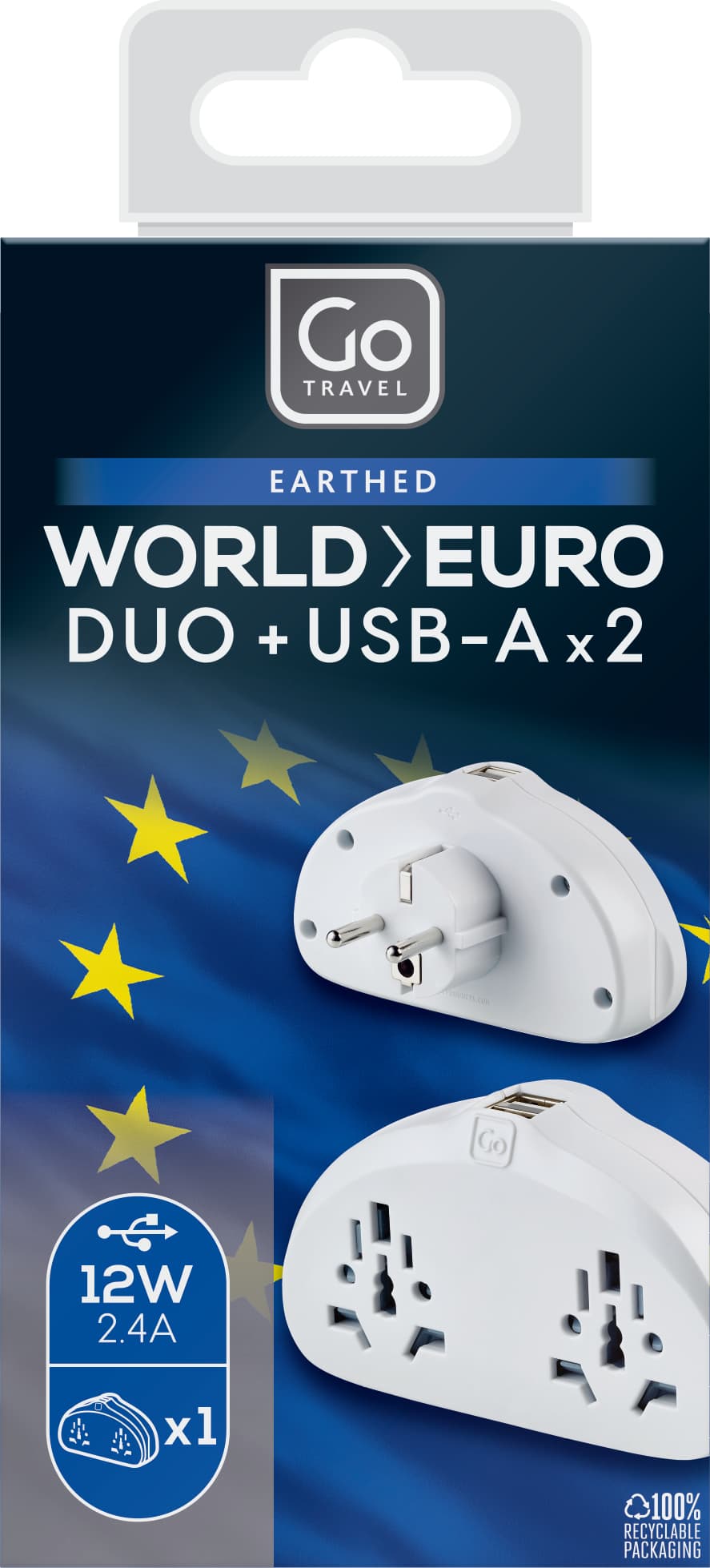 World-EU USB-A Adaptor Duo (2.4A)