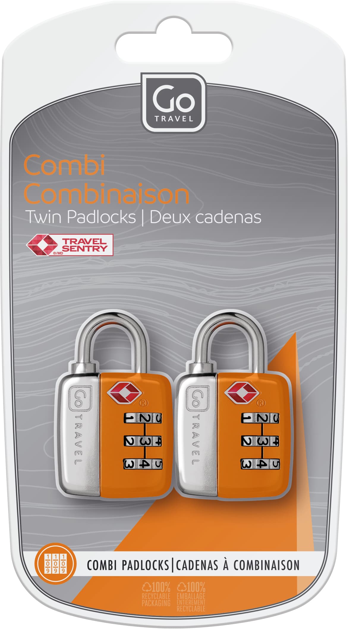 Combi Twin Padlocks TSA (Orange)