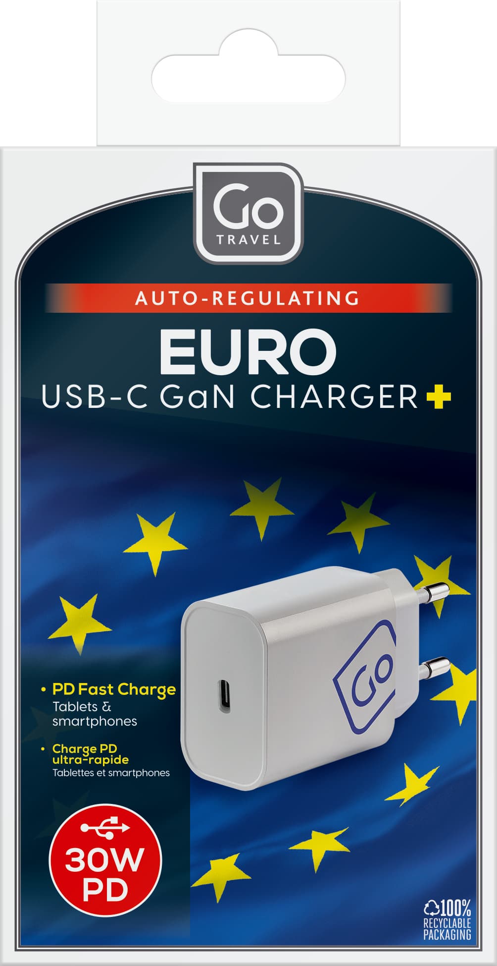 EU USB-C GaN Charger + (30W PD) packaging