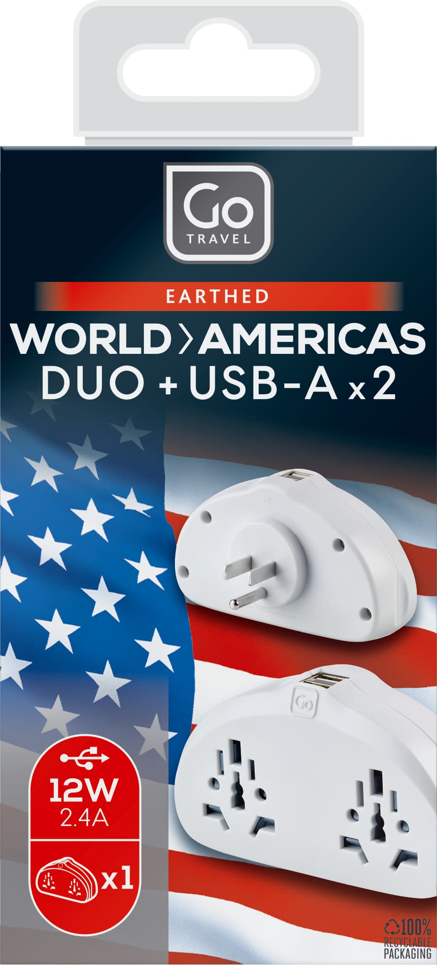 World-USA USB-A Adaptor Duo (2.4A)