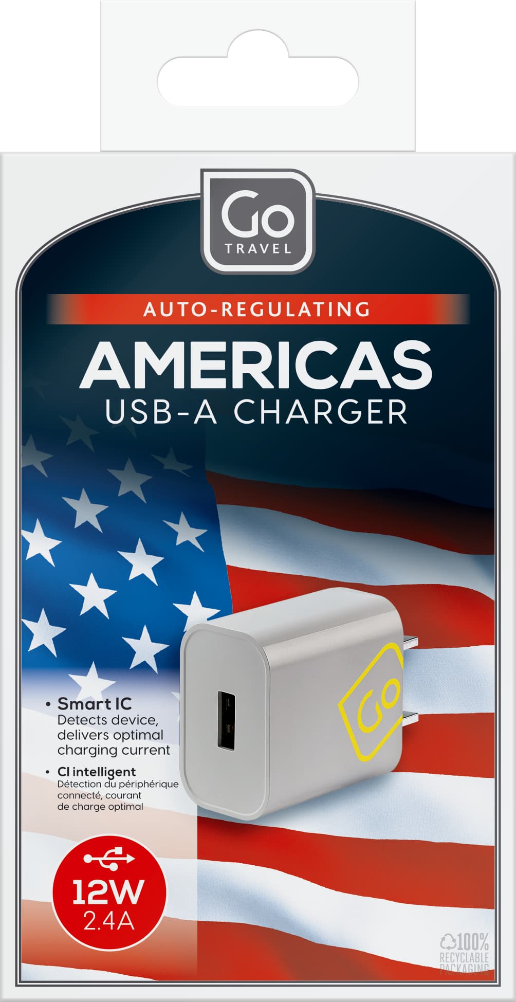 Americas USB-A Charger (2.4A) packaging