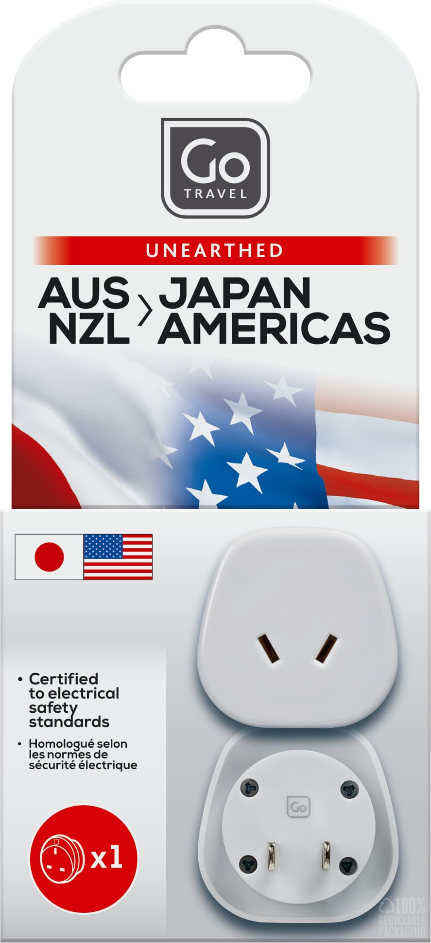 AUS/NZL - Japan/USA Adaptor packaging