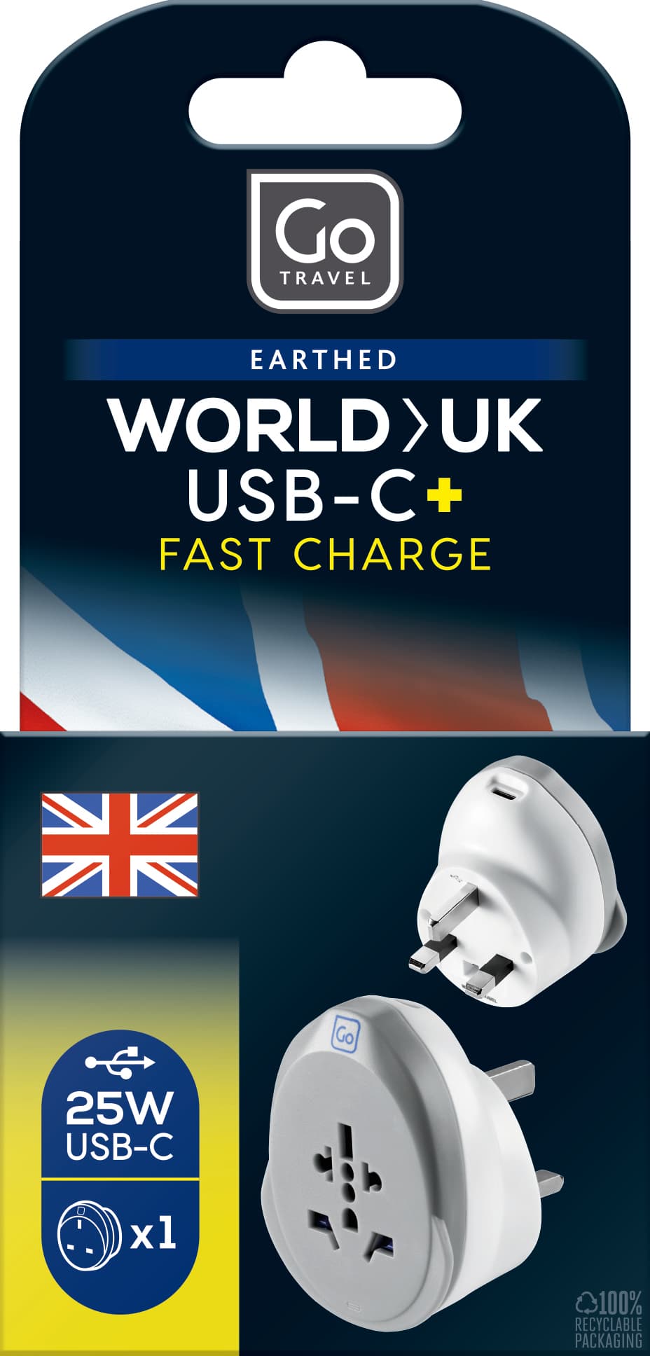 World - UK USB-C Adaptor + (25W)