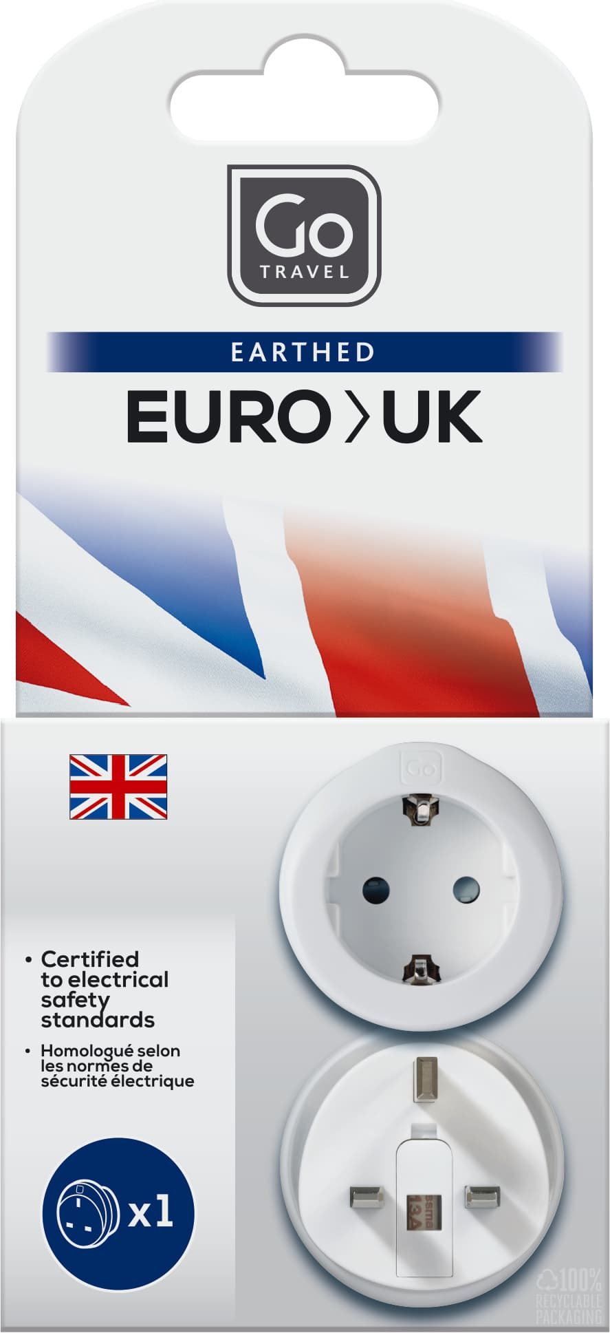 EU-UK Adaptor packaging