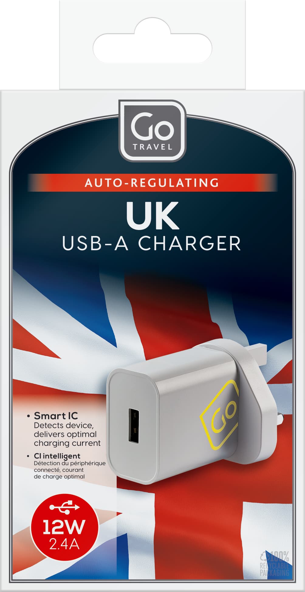 UK USB-A Charger (2.4A) packaging