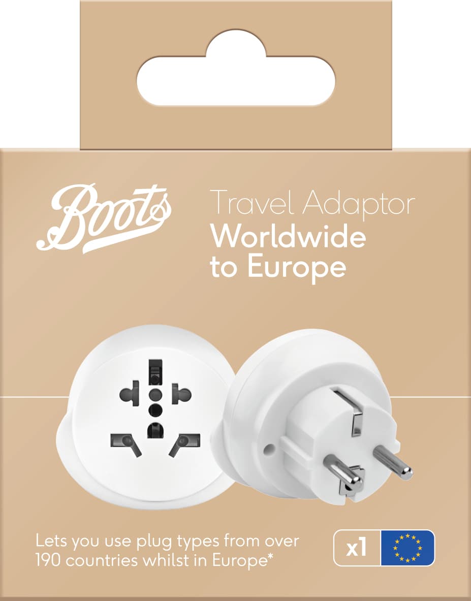 BOOTS World to Europe Adaptor packaging