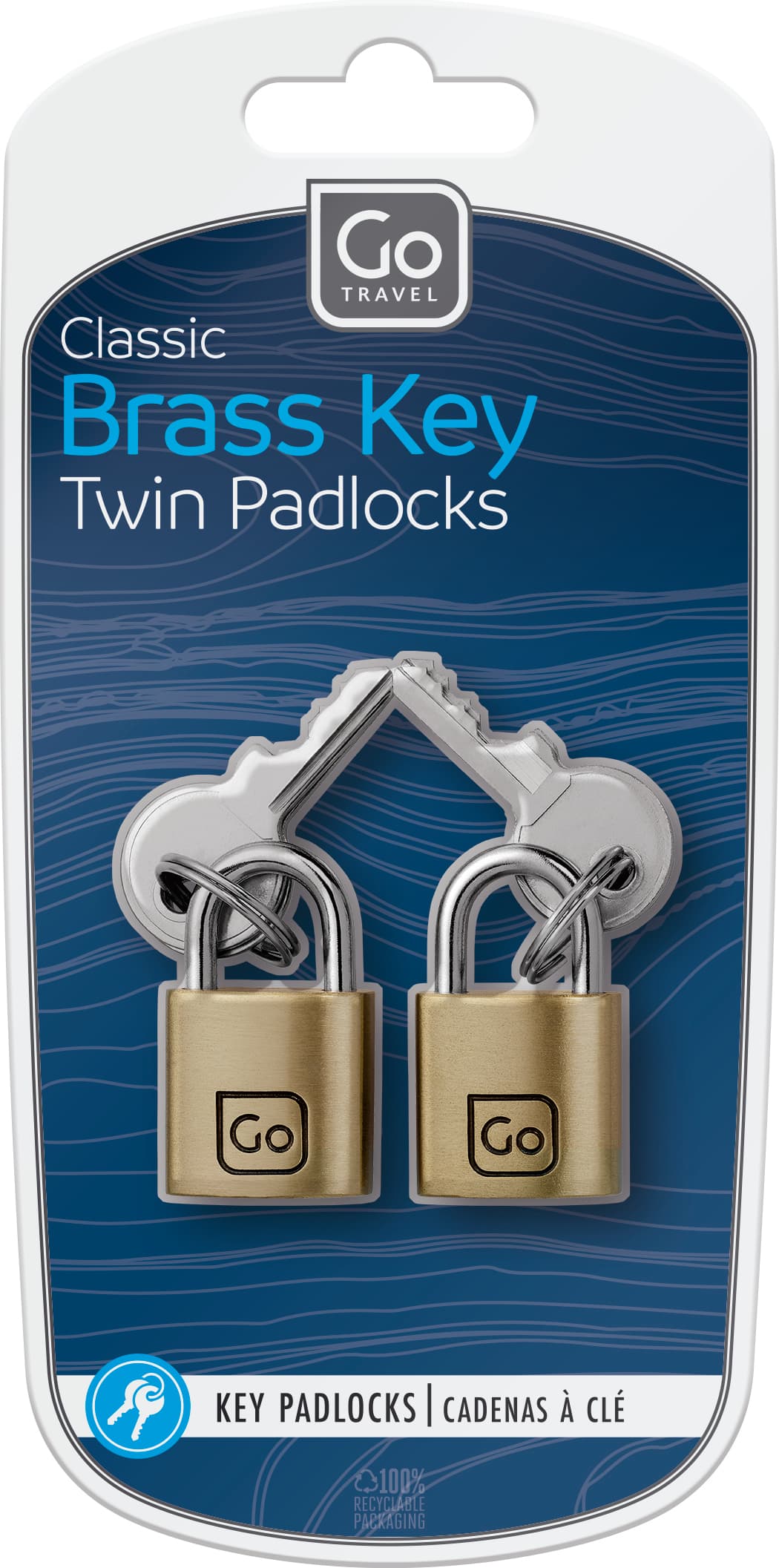 Classic Brass Key Twin Padlocks packaging