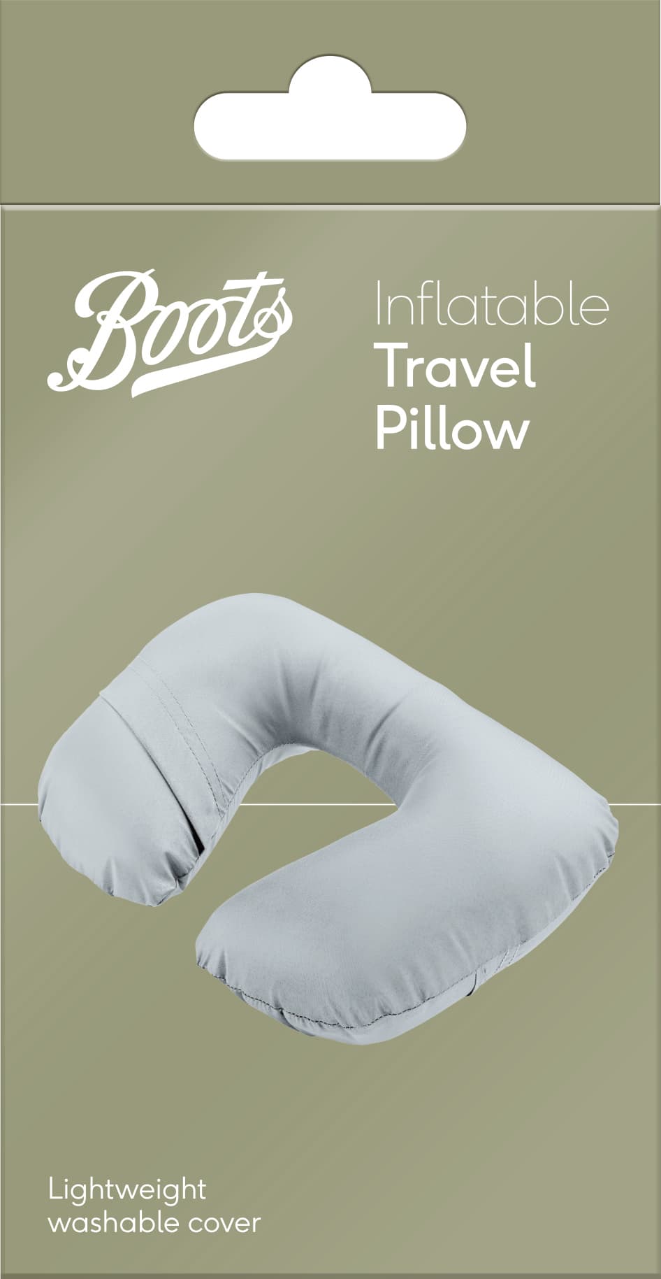 Boots Inflatable Neck Pillow packaging