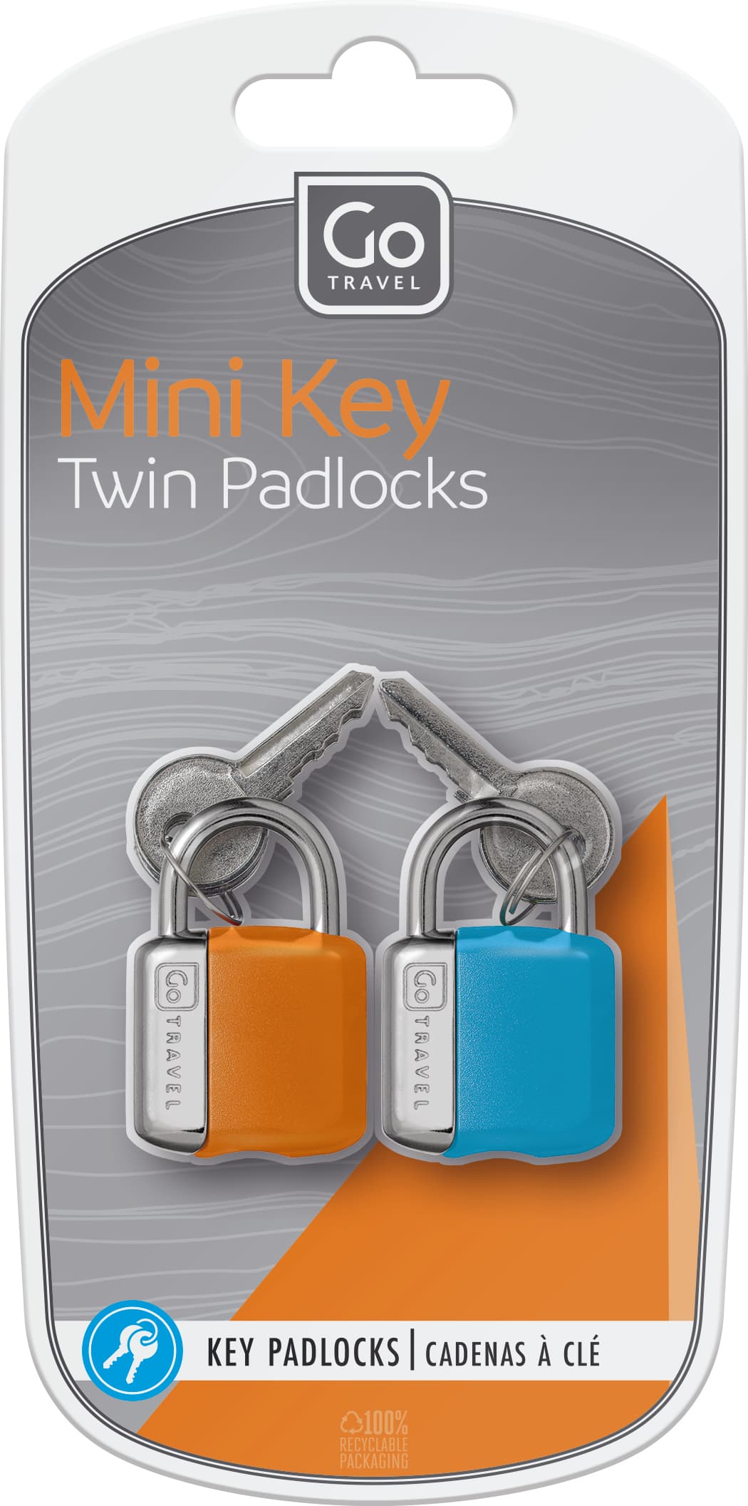 Mini Key Twin Padlocks (Blue/Orange)
