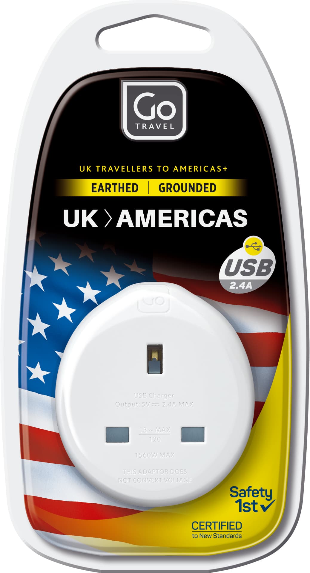 UK-USA Adaptor + USB-A packaging
