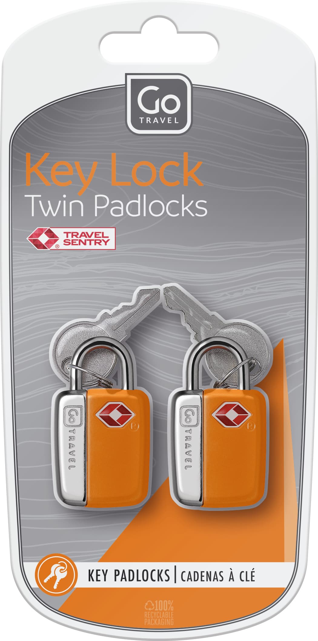 Key Lock Twin Padlocks TSA (Orange)