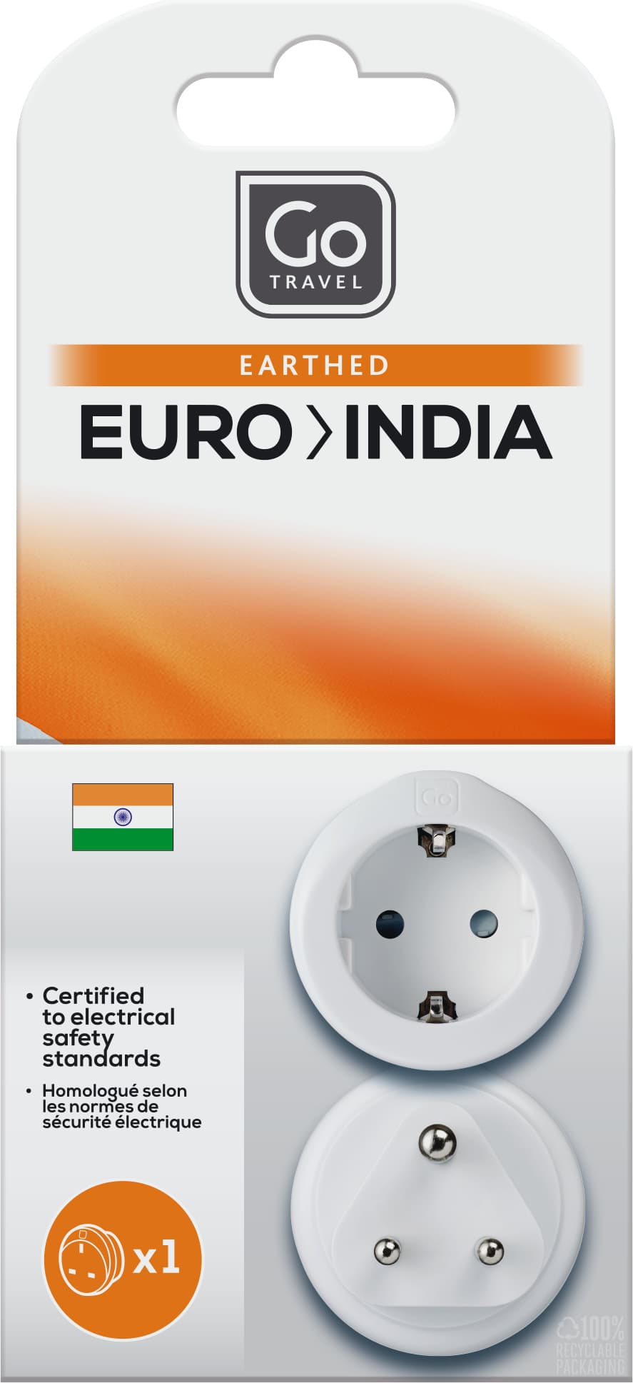 EU-India Adaptor packaging