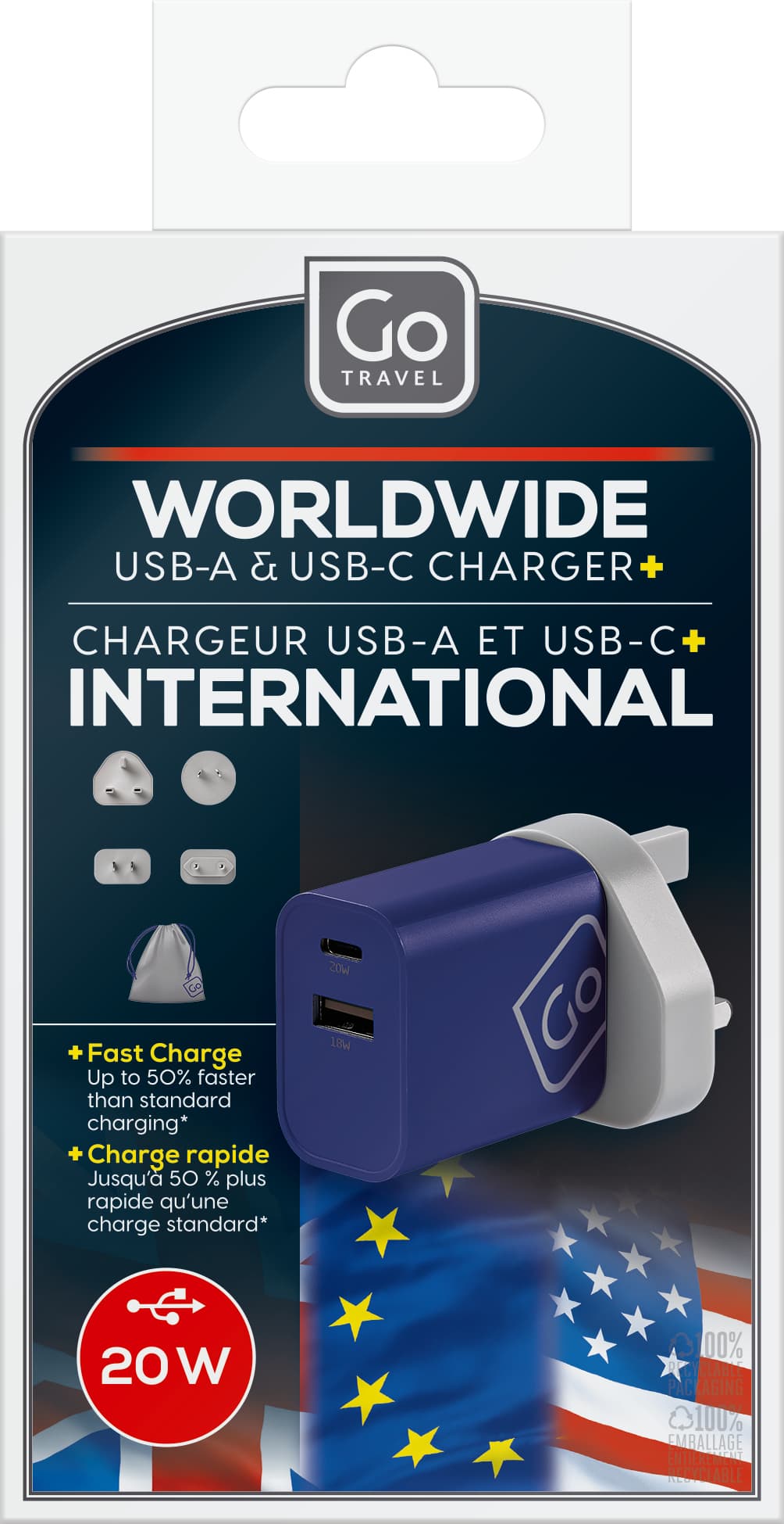 Worldwide USB-A & USB-C Charger +