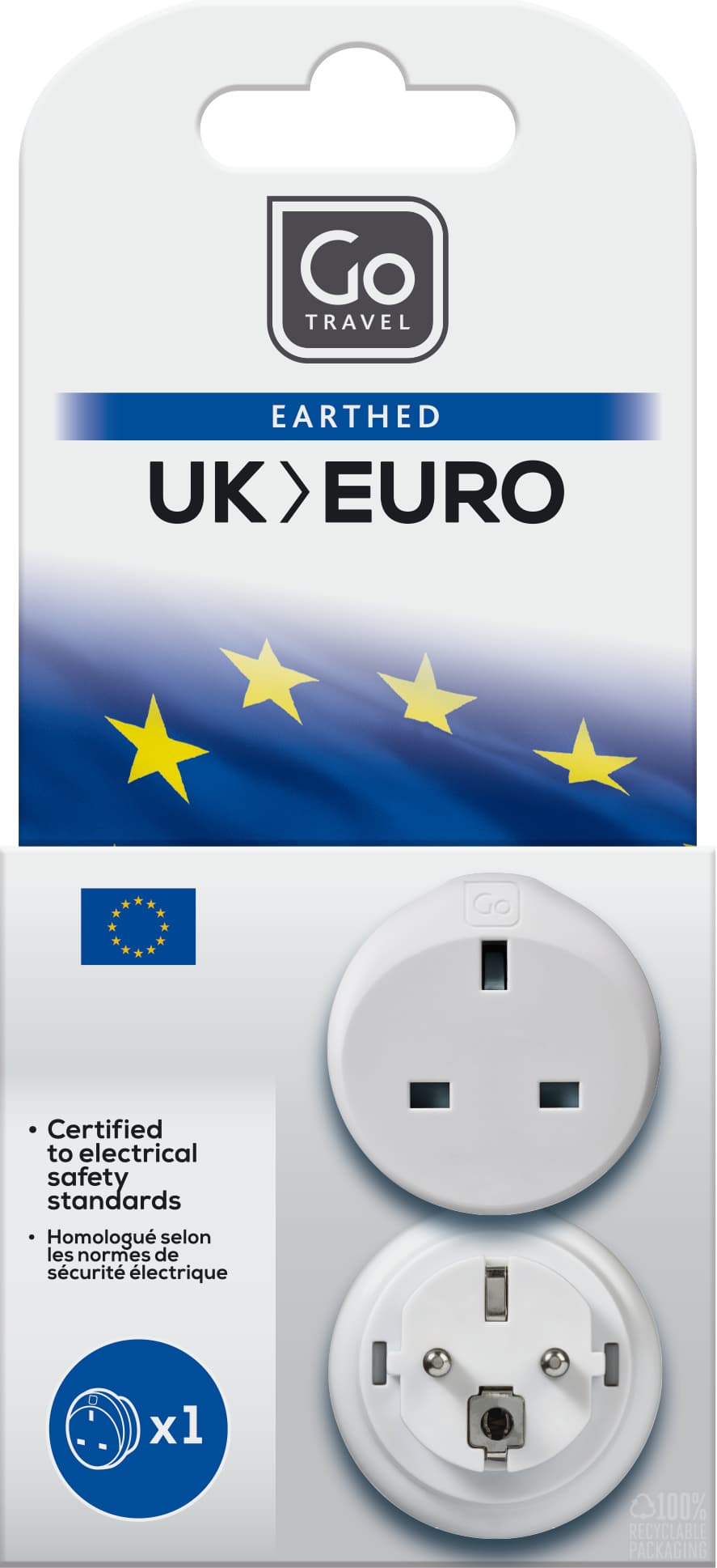 UK-EU Adaptor packaging