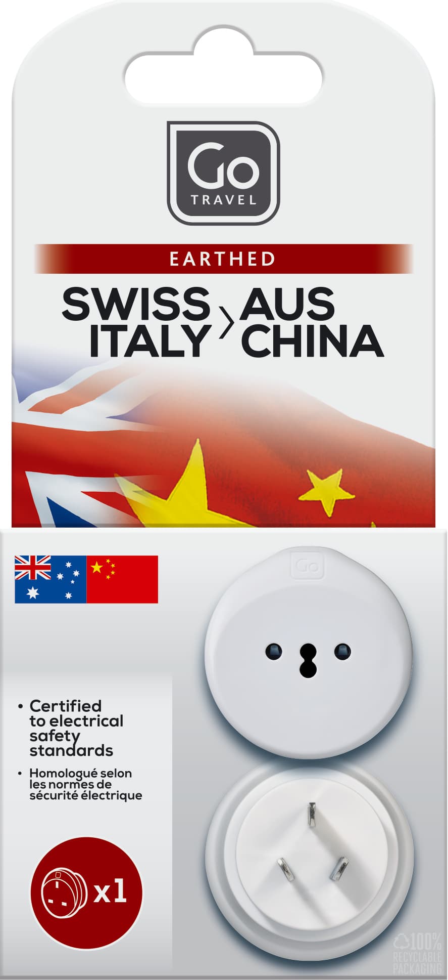 Swiss/ITA-AUS/China Adaptor packaging