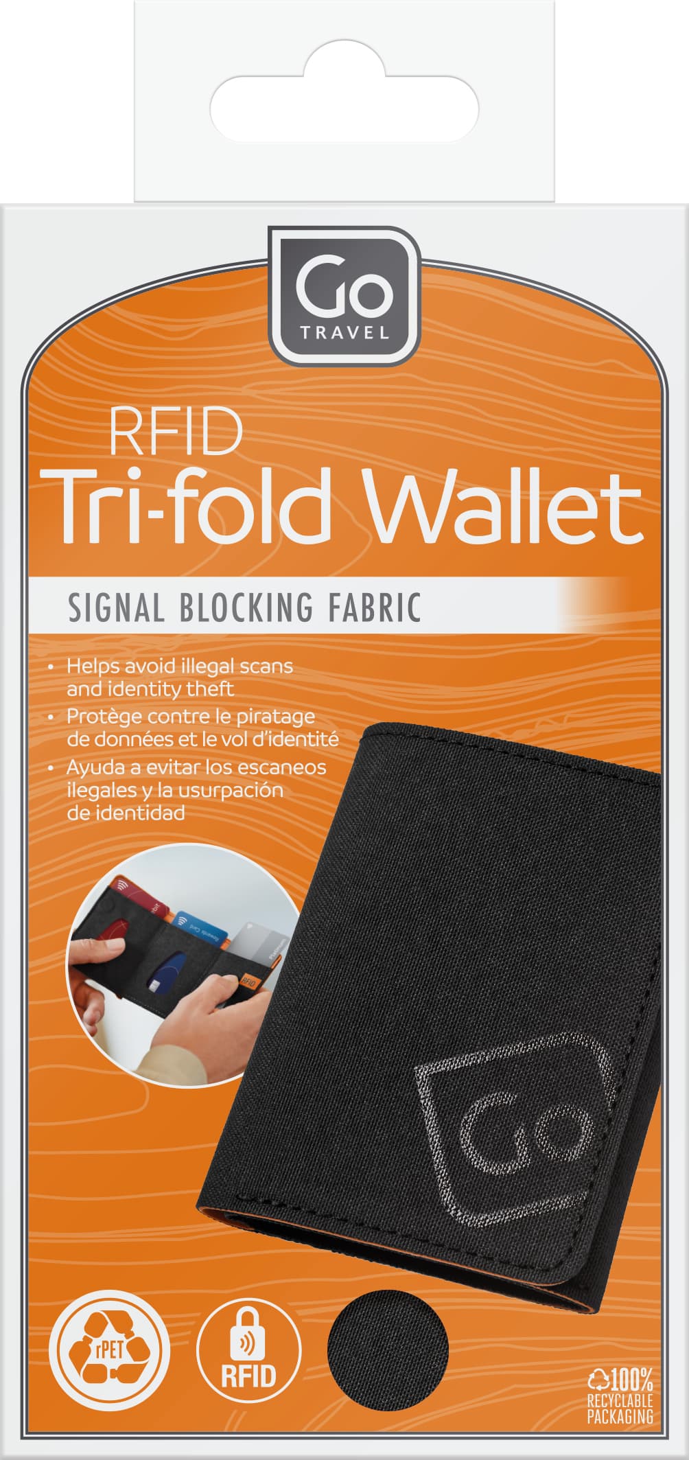 RFID Tri-Fold Wallet (Black)