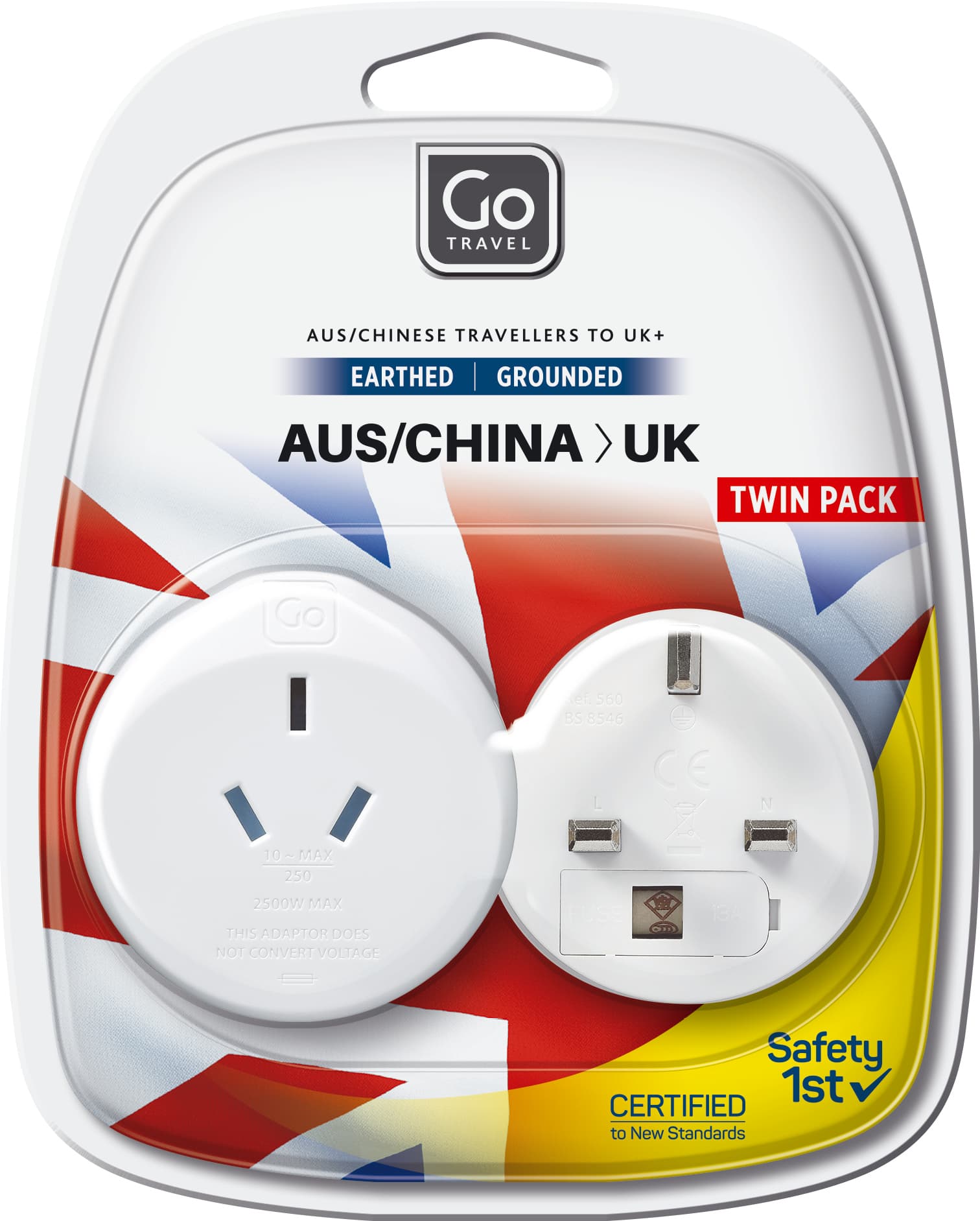 AUS-UK Adaptor Twin packaging