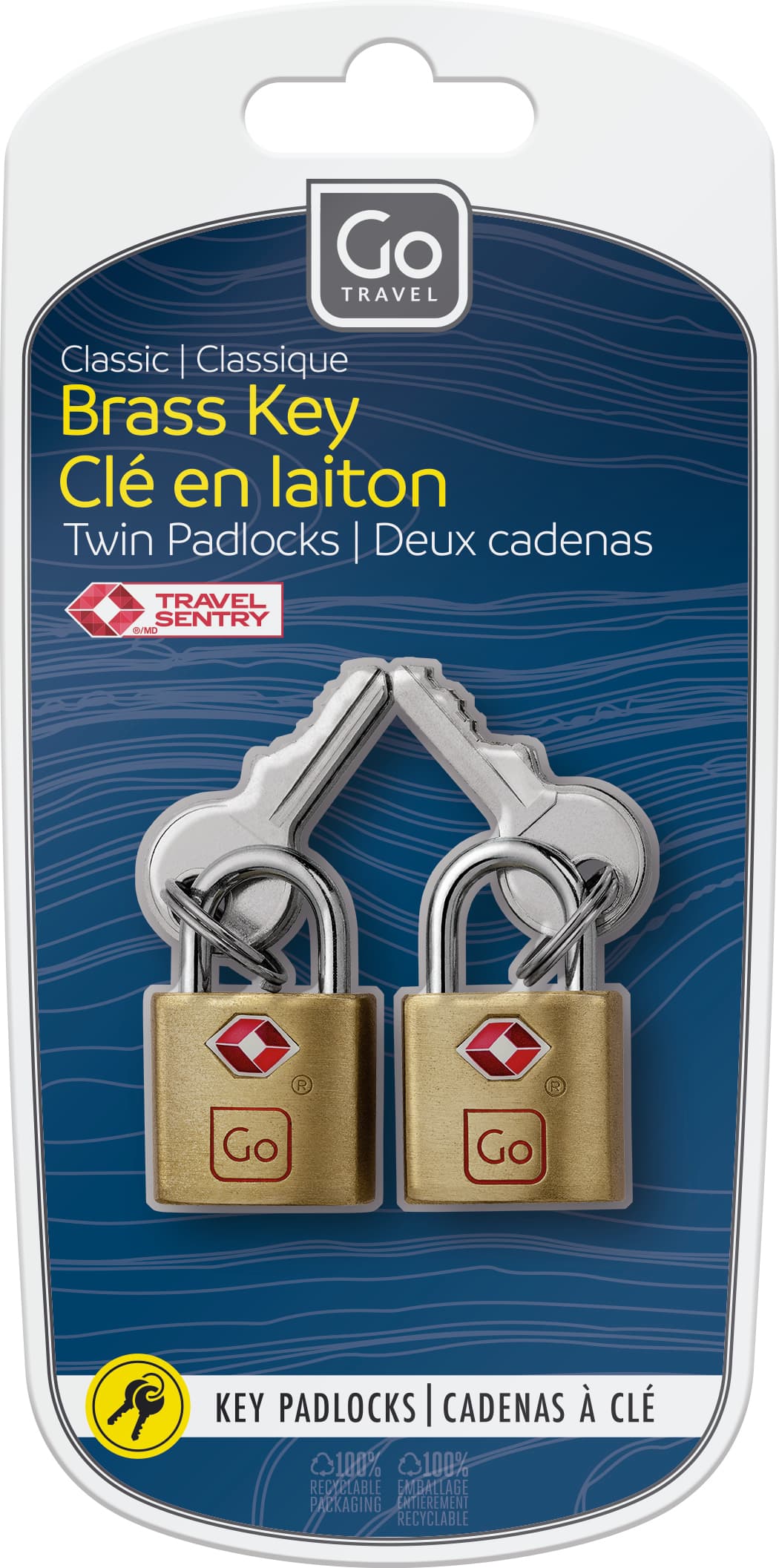 Classic Brass Key Twin Padlocks TSA