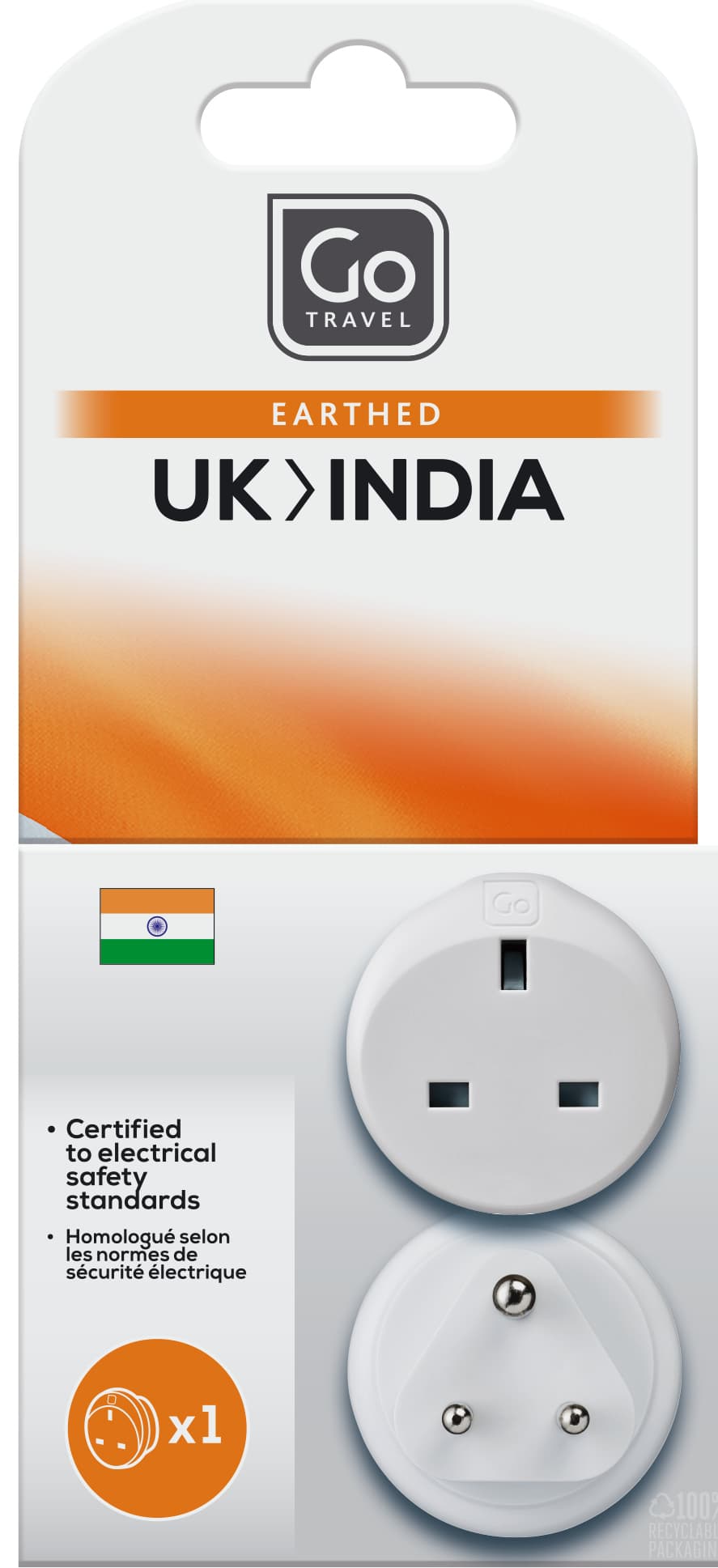 UK-India Adaptor packaging