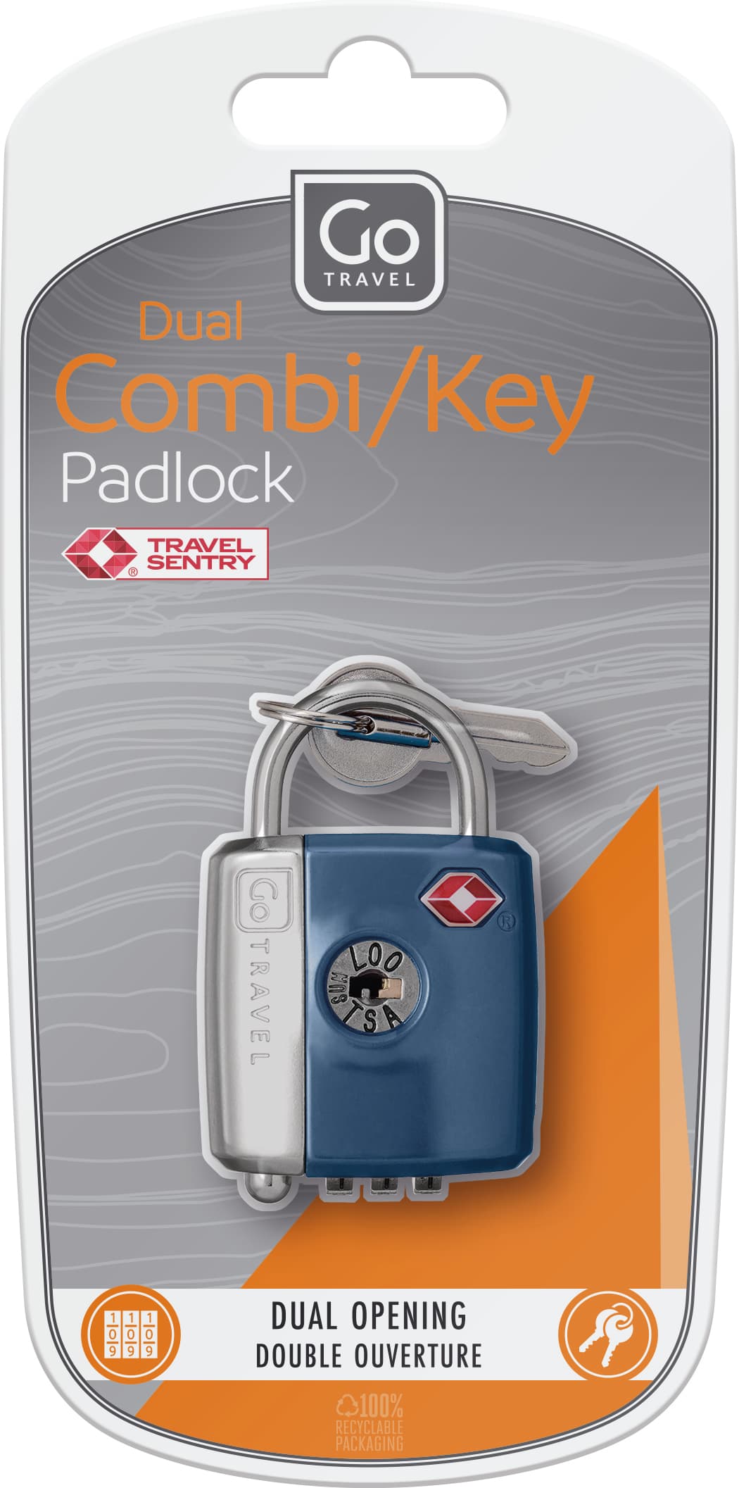 Dual Combi/Key Padlock TSA packaging