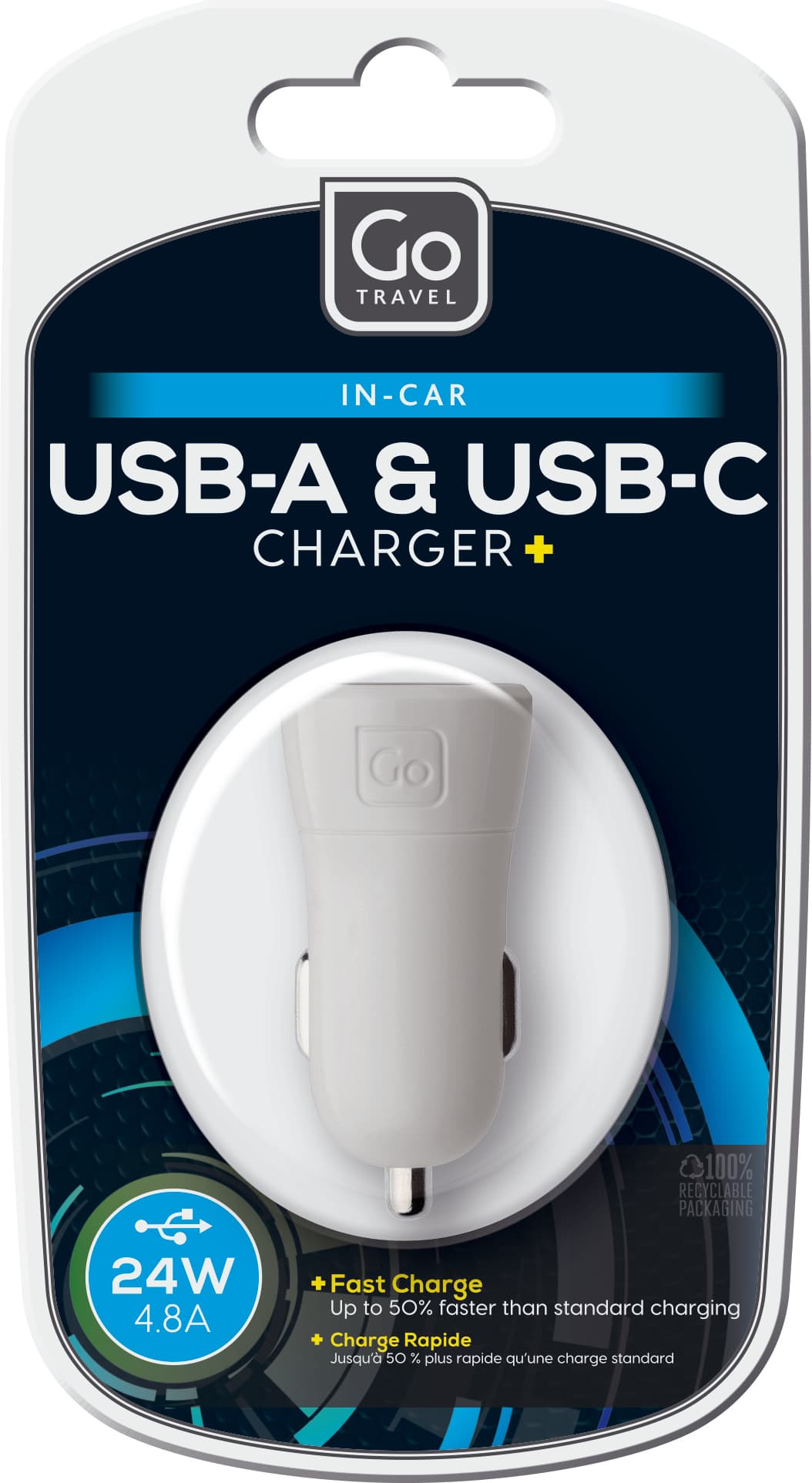 In-Car USB-A & USB-C Charger + (4.8A)