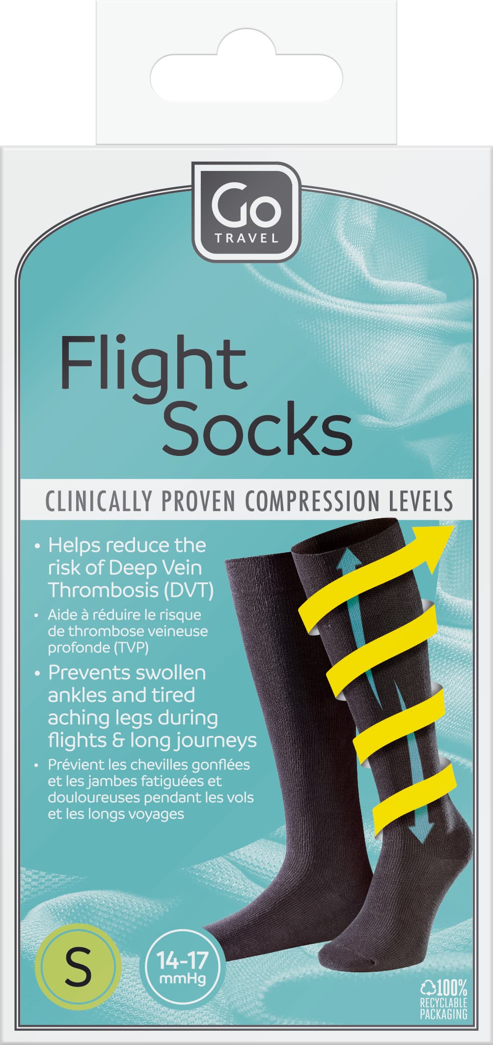 Flight Socks S (Black) packaging