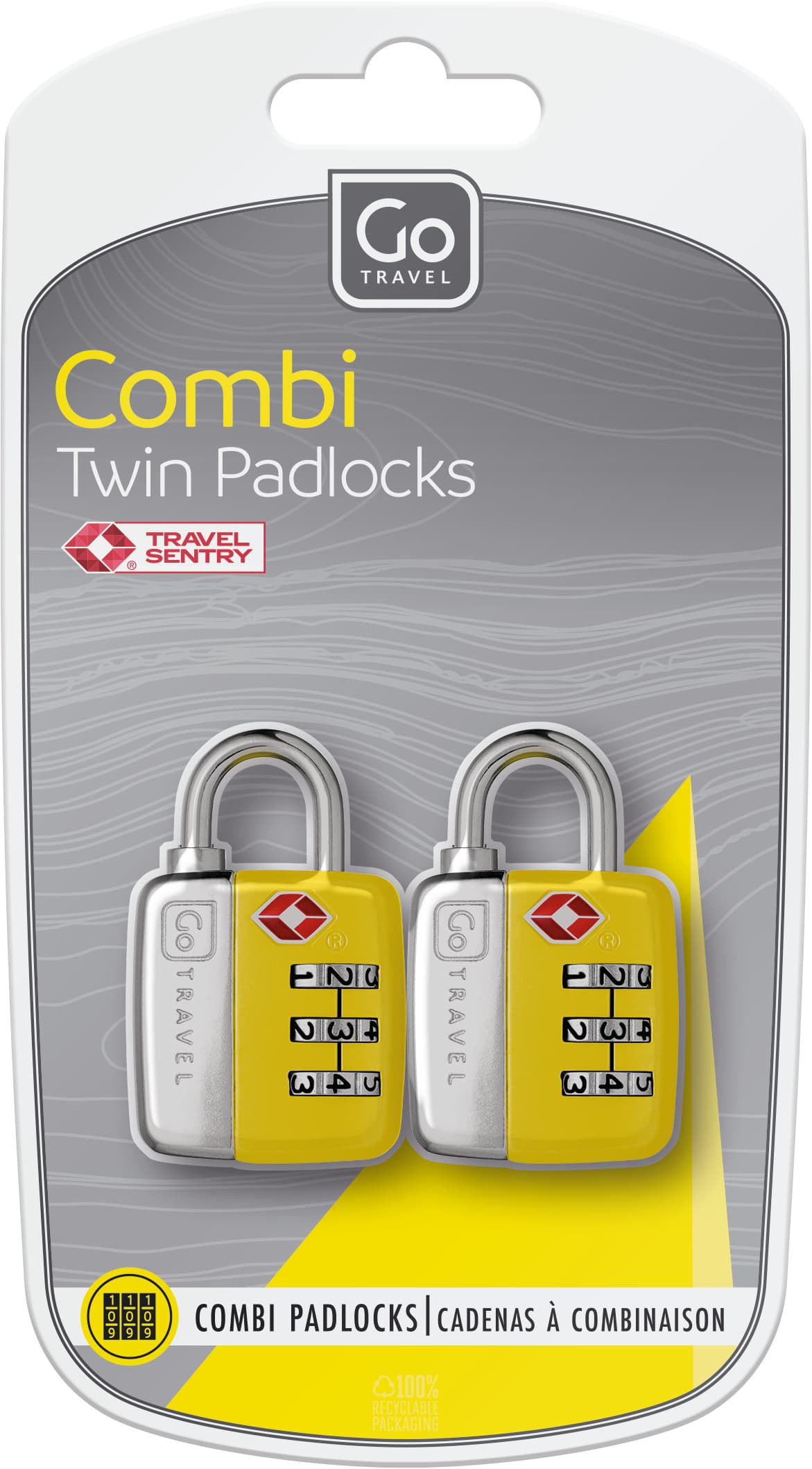 Combi Twin Padlocks TSA (Yellow)