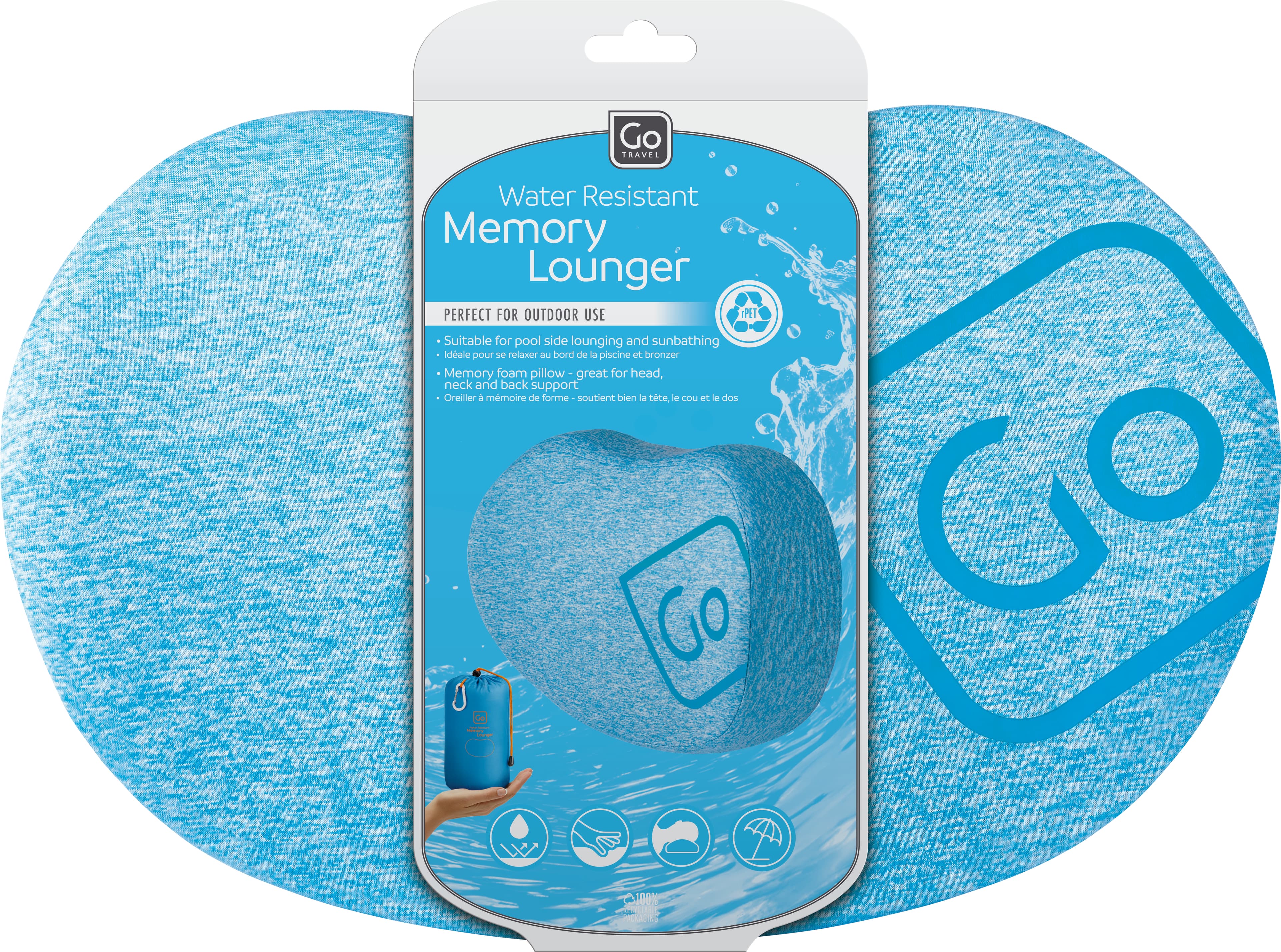 Water Resistant Memory Lounger (Blue) packaging