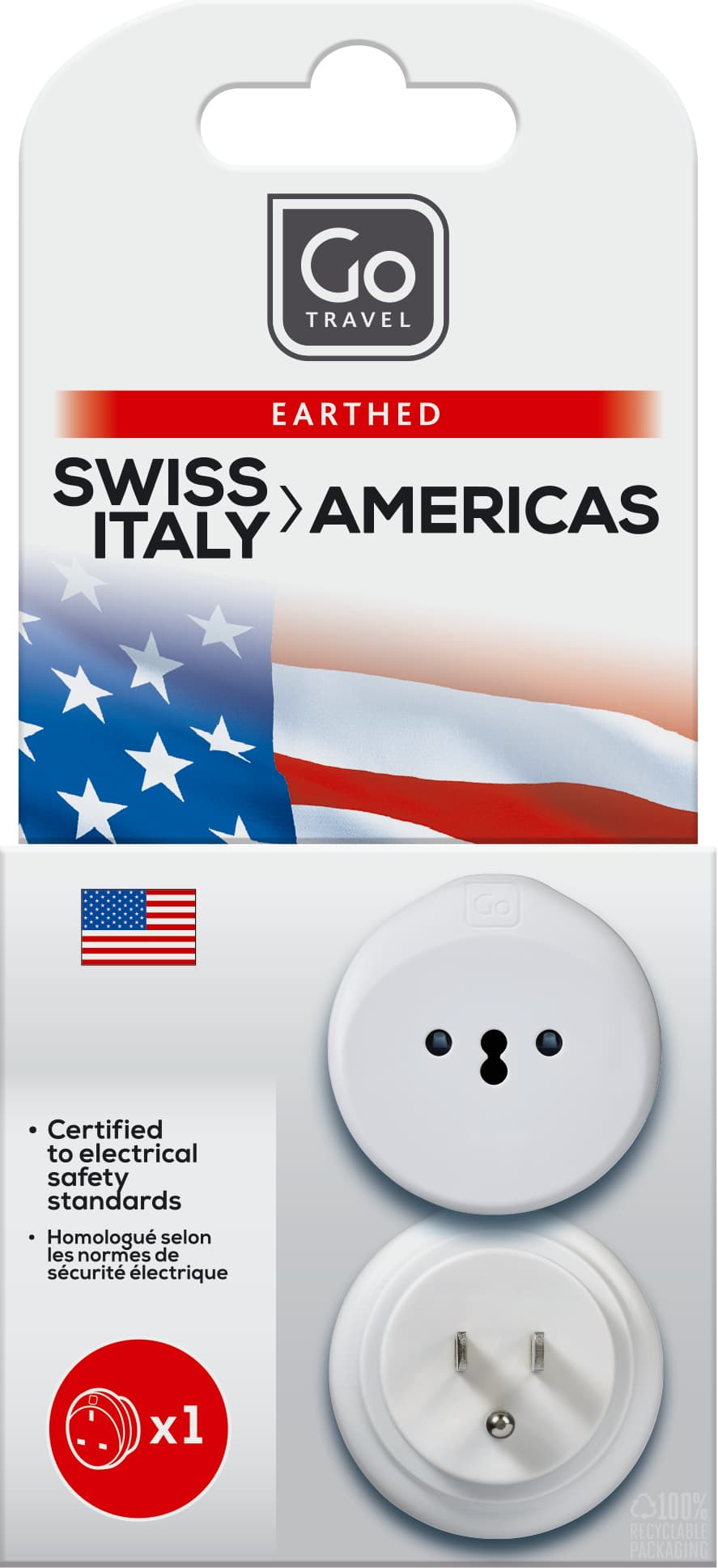 Swiss/ITA-USA Adaptor packaging