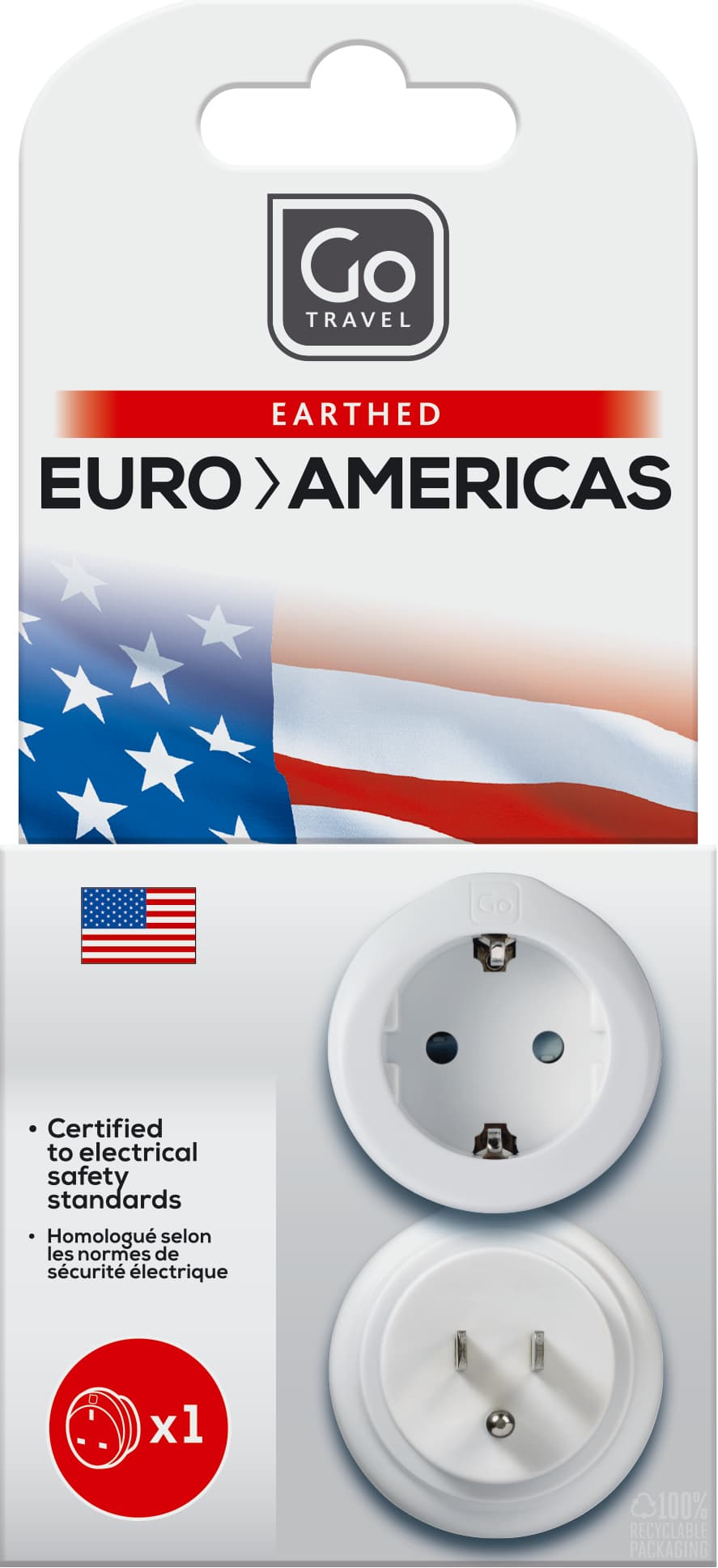 EU-USA Adaptor packaging