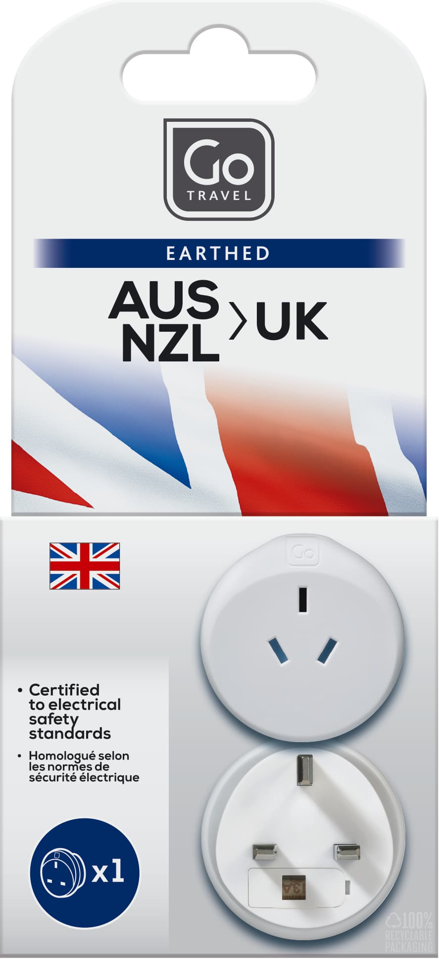 AUS/NZL-UK Adaptor packaging