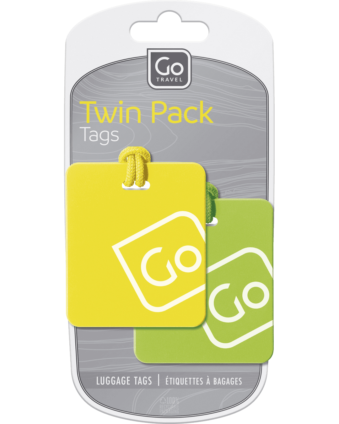 Luggage Tags Twin Pack (Yellow/Green) - packaging