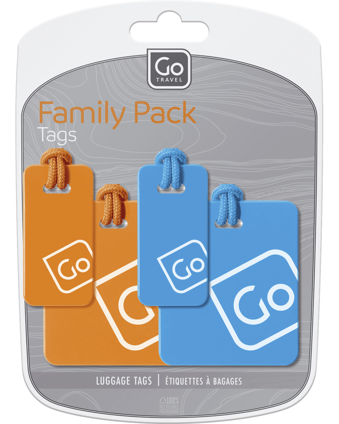 Luggage Tags Family Pack (Blue/Orange) - packaging