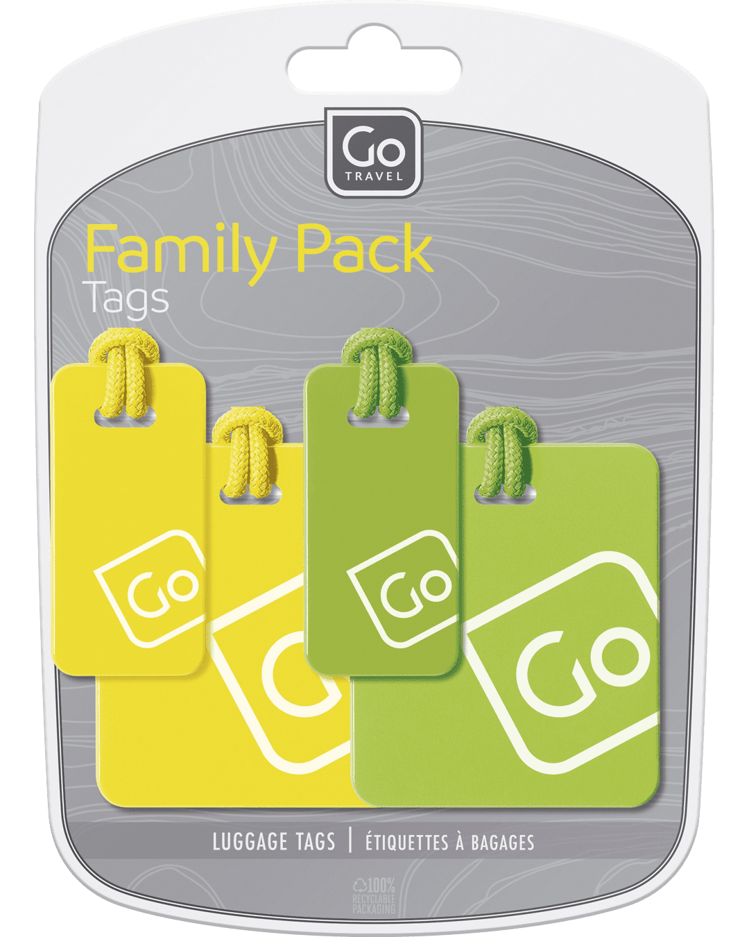 Luggage Tags Family Pack (Yellow/Green) - packaging