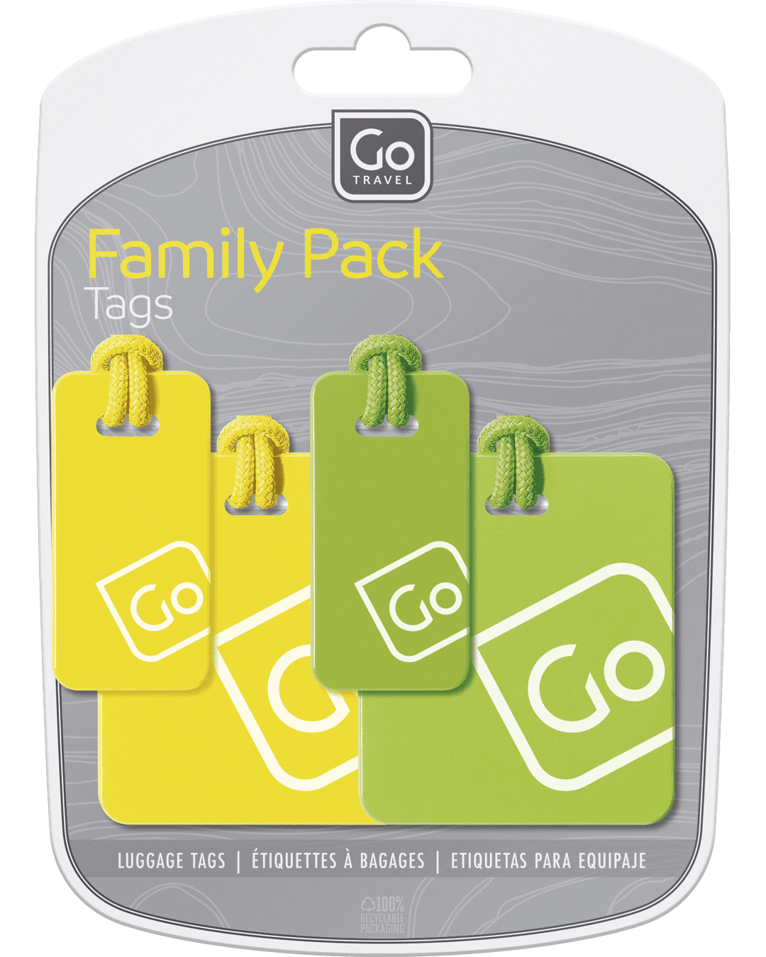 Luggage Tags Family Pack (Yellow/Green) - packaging