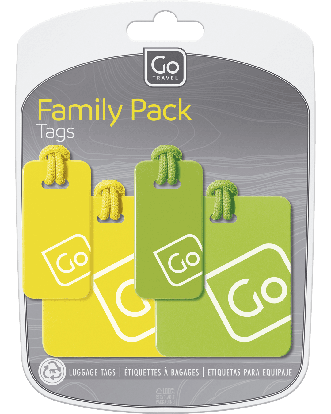 Luggage Tags Family Pack (Yellow/Green) - packaging