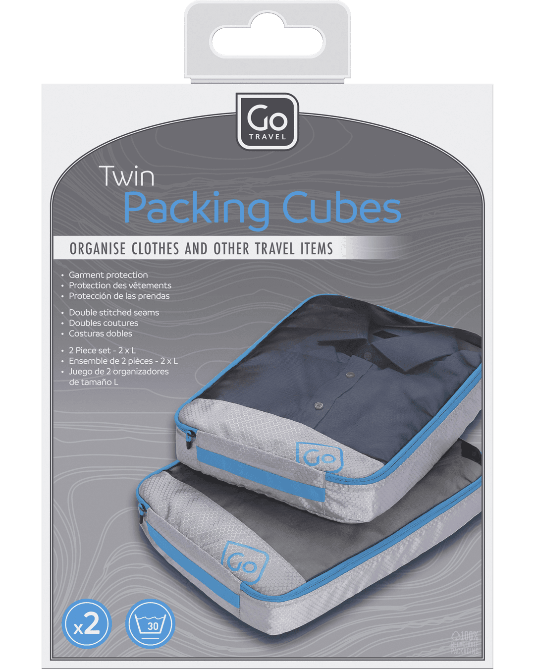 Twin Packing Cubes (Blue) - packaging