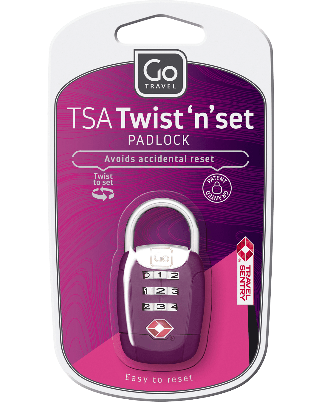 TSA Twist ‘n’ Set Padlock - packaging