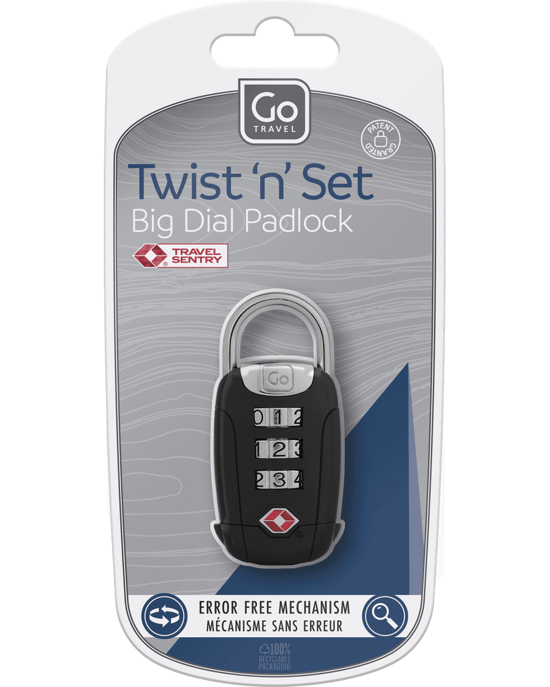 Twist 'n' Set Big Dial Padlock TSA - packaging