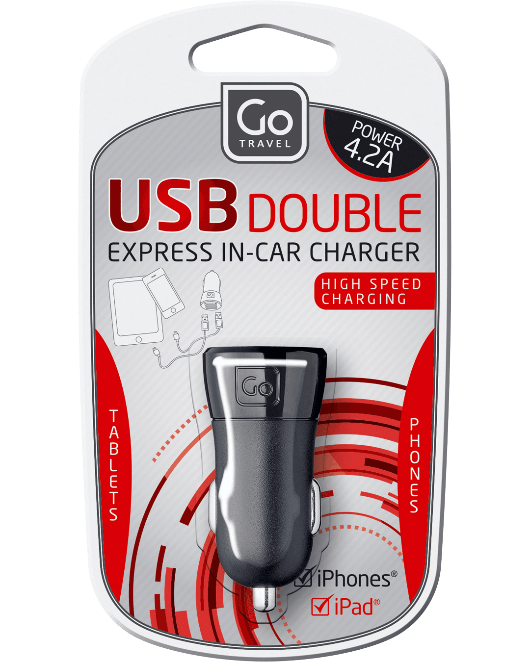 Twin USB-A In-Car Charger (4.2A) - packaging