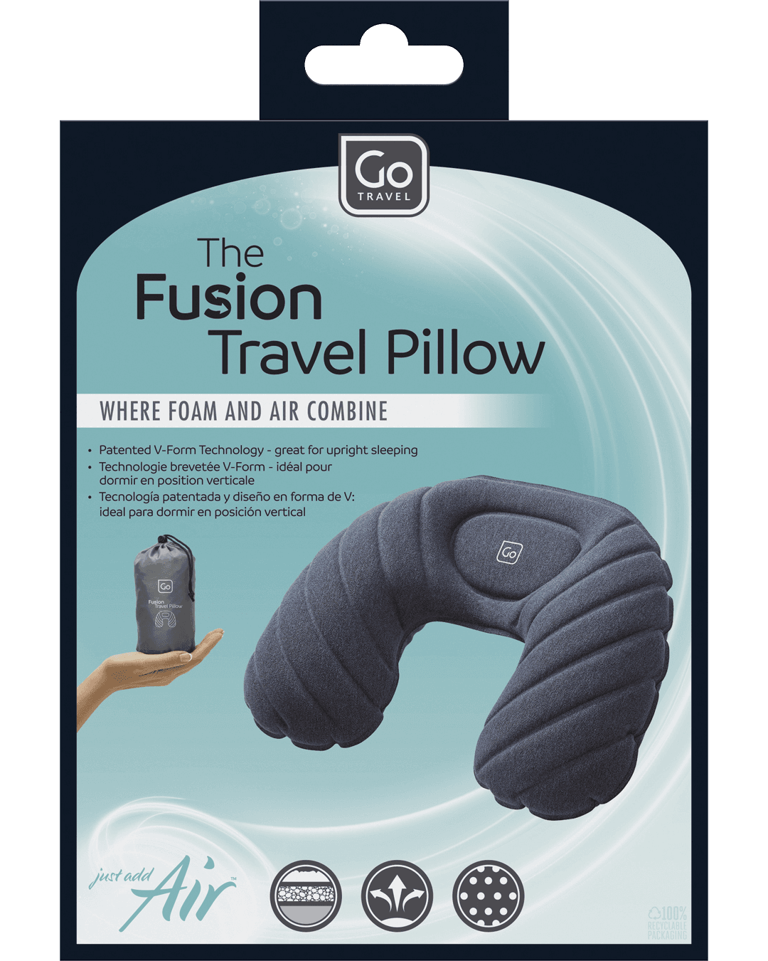 The Fusion Travel Pillow (Blue)