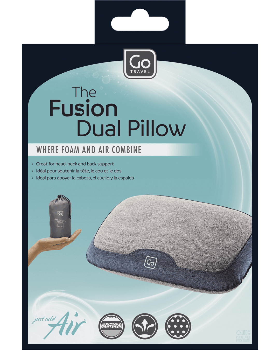 Fusion Dual Pillow (Grey) - packaging