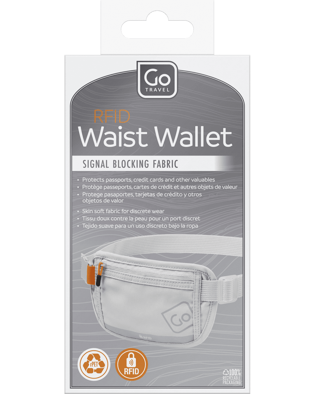 RFID Waist Wallet (Grey) - packaging