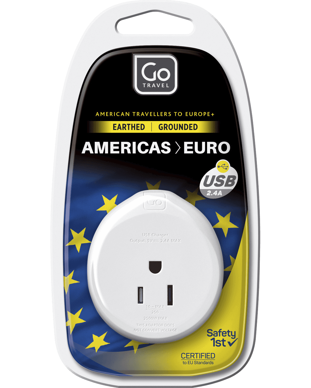 USA-EU Adaptor + USB-A - packaging