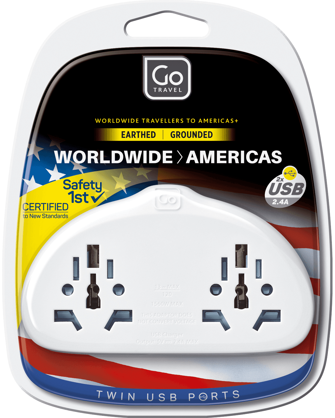 World-USA Adaptor Duo + USB-A - packaging