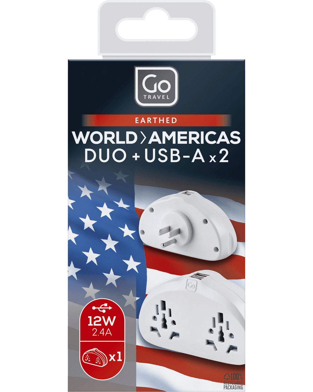 World-USA USB-A Adaptor Duo (2.4A)