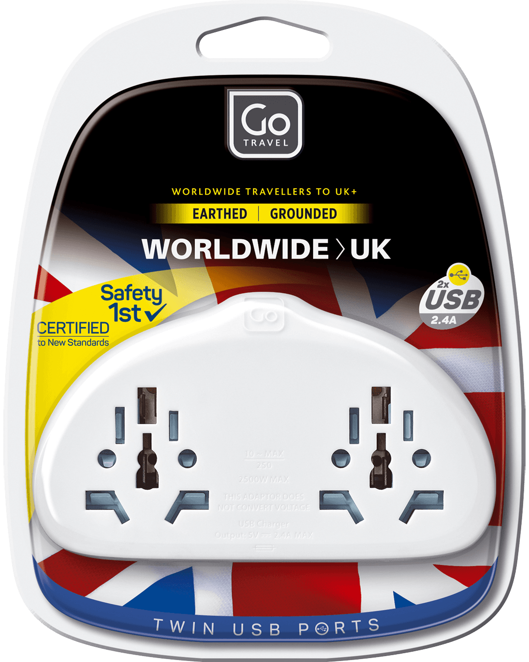 World-UK Adaptor Duo + USB-A - packaging